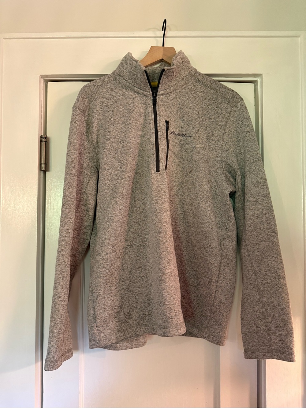 Eddie Bauer Light Heather Gray Quarter-Zip Pullover